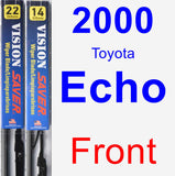 Front Wiper Blade Pack for 2000 Toyota Echo - Vision Saver