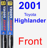 Front Wiper Blade Pack for 2001 Toyota Highlander - Vision Saver