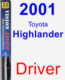 Driver Wiper Blade for 2001 Toyota Highlander - Vision Saver