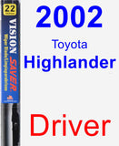 Driver Wiper Blade for 2002 Toyota Highlander - Vision Saver