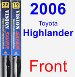 Front Wiper Blade Pack for 2006 Toyota Highlander - Vision Saver