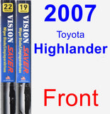 Front Wiper Blade Pack for 2007 Toyota Highlander - Vision Saver