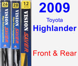 Front & Rear Wiper Blade Pack for 2009 Toyota Highlander - Vision Saver