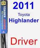 Driver Wiper Blade for 2011 Toyota Highlander - Vision Saver