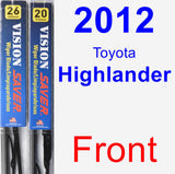 Front Wiper Blade Pack for 2012 Toyota Highlander - Vision Saver