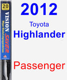 Passenger Wiper Blade for 2012 Toyota Highlander - Vision Saver