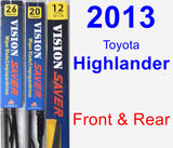 Front & Rear Wiper Blade Pack for 2013 Toyota Highlander - Vision Saver