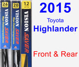 Front & Rear Wiper Blade Pack for 2015 Toyota Highlander - Vision Saver