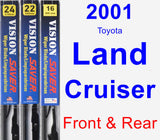 Front & Rear Wiper Blade Pack for 2001 Toyota Land Cruiser - Vision Saver