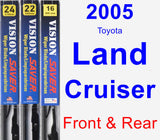 Front & Rear Wiper Blade Pack for 2005 Toyota Land Cruiser - Vision Saver