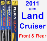 Front & Rear Wiper Blade Pack for 2011 Toyota Land Cruiser - Vision Saver
