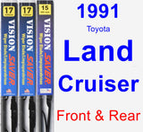 Front & Rear Wiper Blade Pack for 1991 Toyota Land Cruiser - Vision Saver