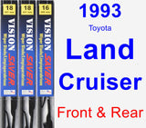 Front & Rear Wiper Blade Pack for 1993 Toyota Land Cruiser - Vision Saver