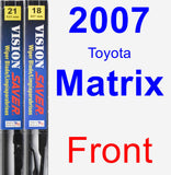 Front Wiper Blade Pack for 2007 Toyota Matrix - Vision Saver