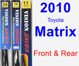 Front & Rear Wiper Blade Pack for 2010 Toyota Matrix - Vision Saver