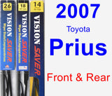 Front & Rear Wiper Blade Pack for 2007 Toyota Prius - Vision Saver