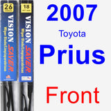 Front Wiper Blade Pack for 2007 Toyota Prius - Vision Saver