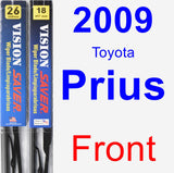 Front Wiper Blade Pack for 2009 Toyota Prius - Vision Saver