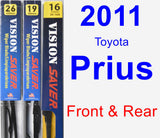 Front & Rear Wiper Blade Pack for 2011 Toyota Prius - Vision Saver