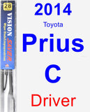 Driver Wiper Blade for 2014 Toyota Prius C - Vision Saver