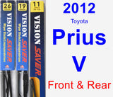 Front & Rear Wiper Blade Pack for 2012 Toyota Prius V - Vision Saver