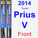 Front Wiper Blade Pack for 2014 Toyota Prius V - Vision Saver