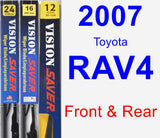 Front & Rear Wiper Blade Pack for 2007 Toyota RAV4 - Vision Saver