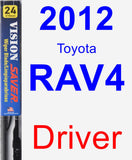 Driver Wiper Blade for 2012 Toyota RAV4 - Vision Saver