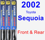 Front & Rear Wiper Blade Pack for 2002 Toyota Sequoia - Vision Saver