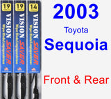 Front & Rear Wiper Blade Pack for 2003 Toyota Sequoia - Vision Saver