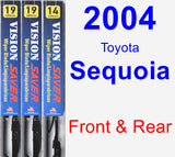 Front & Rear Wiper Blade Pack for 2004 Toyota Sequoia - Vision Saver