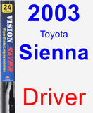 Driver Wiper Blade for 2003 Toyota Sienna - Vision Saver