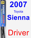 Driver Wiper Blade for 2007 Toyota Sienna - Vision Saver