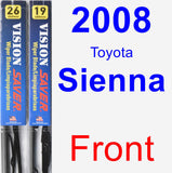 Front Wiper Blade Pack for 2008 Toyota Sienna - Vision Saver