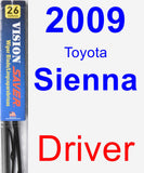 Driver Wiper Blade for 2009 Toyota Sienna - Vision Saver