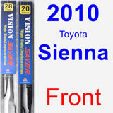 Front Wiper Blade Pack for 2010 Toyota Sienna - Vision Saver