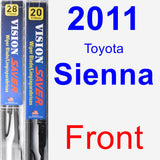 Front Wiper Blade Pack for 2011 Toyota Sienna - Vision Saver