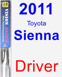 Driver Wiper Blade for 2011 Toyota Sienna - Vision Saver