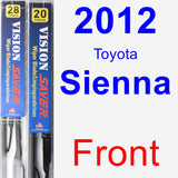 Front Wiper Blade Pack for 2012 Toyota Sienna - Vision Saver