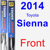 Front Wiper Blade Pack for 2014 Toyota Sienna - Vision Saver