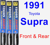 Front & Rear Wiper Blade Pack for 1991 Toyota Supra - Vision Saver