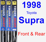 Front & Rear Wiper Blade Pack for 1998 Toyota Supra - Vision Saver