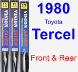 Front & Rear Wiper Blade Pack for 1980 Toyota Tercel - Vision Saver