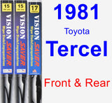 Front & Rear Wiper Blade Pack for 1981 Toyota Tercel - Vision Saver