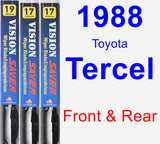 Front & Rear Wiper Blade Pack for 1988 Toyota Tercel - Vision Saver