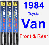 Front & Rear Wiper Blade Pack for 1984 Toyota Van - Vision Saver