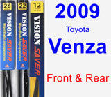 Front & Rear Wiper Blade Pack for 2009 Toyota Venza - Vision Saver