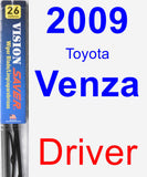 Driver Wiper Blade for 2009 Toyota Venza - Vision Saver