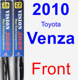 Front Wiper Blade Pack for 2010 Toyota Venza - Vision Saver