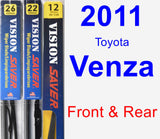 Front & Rear Wiper Blade Pack for 2011 Toyota Venza - Vision Saver